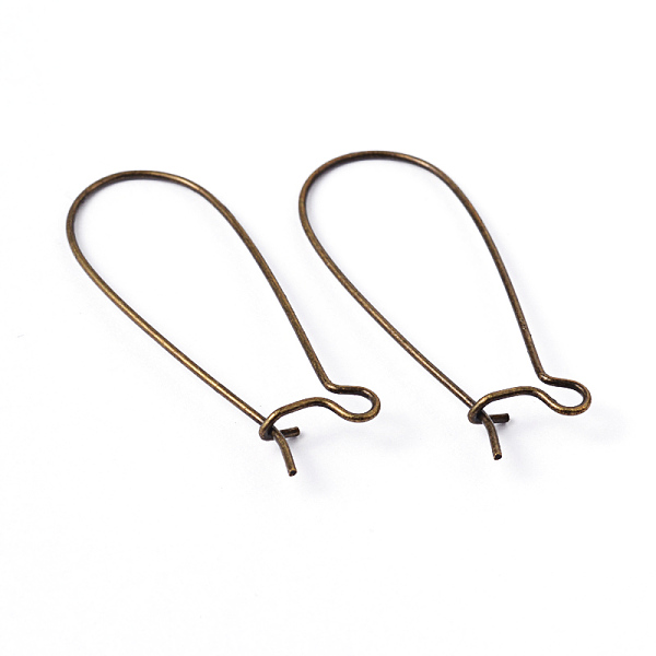 

PandaHall Brass Hoop Earrings Findings Kidney Ear Wires, Antique Bronze Color, Lead Free, Cadmium Free and Nickel Free, 20~21 Gauge...