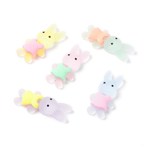 

PandaHall Translucent Resin Cabochons, Rabbit, Mixed Color, 35x16x7mm Resin Rabbit Multicolor
