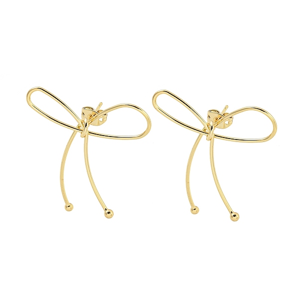 

PandaHall Bowknot Rack Plated Brass Stud Earrings for Women, Lead Free & Cadmium Free, Long-Lasting Plated, Real 18K Gold Plated...