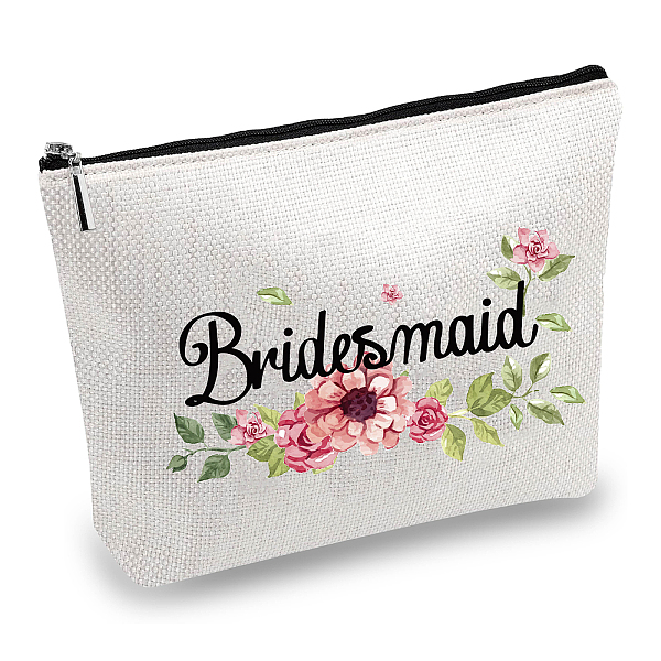 PandaHall 12# Cotton-polyester Bag, Stroage Bag, Rectangle, Flower Pattern, 18x25cm Cloth Flower