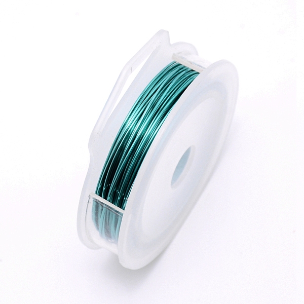 

PandaHall Round Copper Craft Wire, Dark Turquoise, 24 Gauge, 0.5mm, about 30m/roll Copper Round