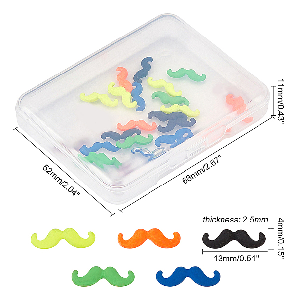 

PandaHall Olycraft 25Pcs 5 Colors Spray Painting Mustache Zinc Alloy Cabochons, Nail Art Decoration Accessories for Women, Cadmium Free &..., Multicolor