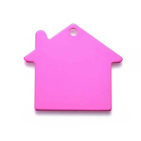 

PandaHall Pet Aluminium Pendants, Stamping Blank Tag, House, Deep Pink, 35x38x1mm, Hole: 3mm Aluminum Building Pink