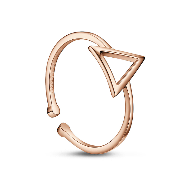 

PandaHall TINYSAND 925 Sterling Silver Minimal Finger Ring, Cuff Rings, Open Rings, Triangle, Rose Gold, US Size 7 1/4(17.5mm) Sterling...