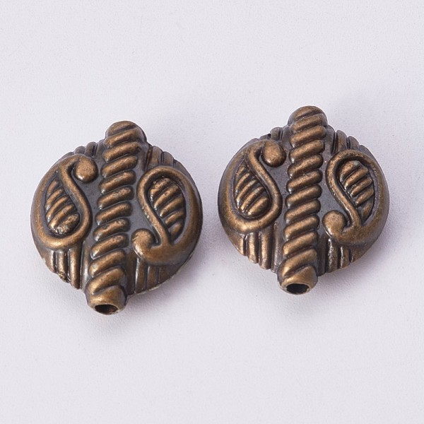 

PandaHall CCB Plastic Beads, Flat Round, Antique Bronze, 18x15.5x5.5mm, Hole: 2mm Plastic Flat Round