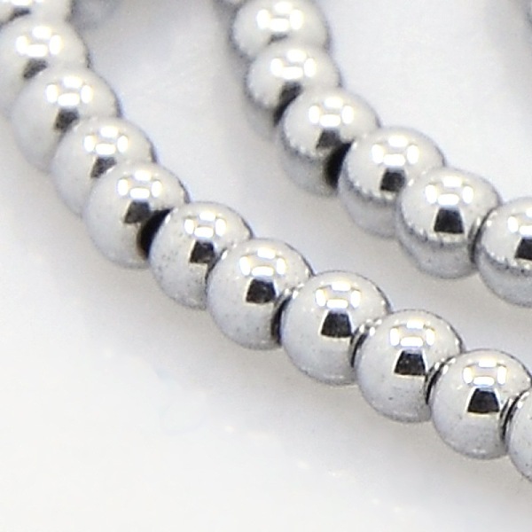 

PandaHall Round Non-magnetic Synthetic Hematite Beads Strands, Platinum Plated, 2mm, Hole: 1mm, about 223pcs/strand, 15.7 inch Non-magnetic...