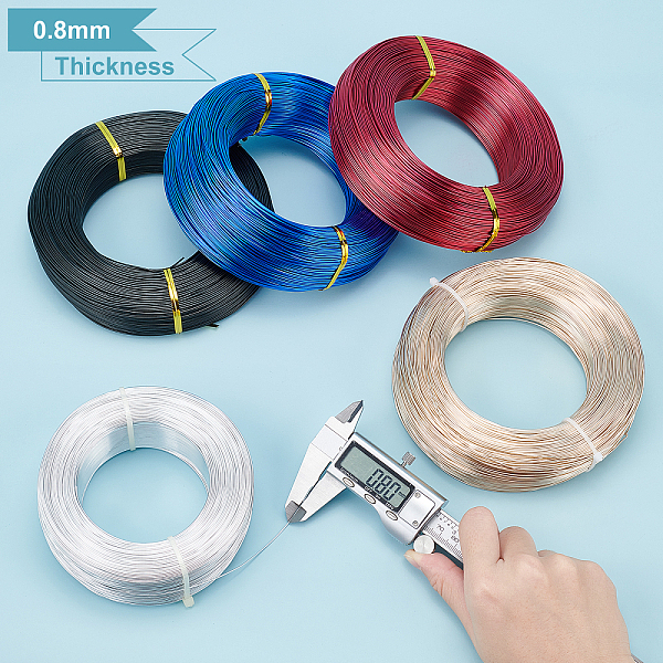 

PandaHall BENECREAT 20 Gauge(0.8mm) Silver Aluminum Wire 984 Feet(300m) Bendable Metal Sculpting Wire for Beading Jewelry Making Aluminum...