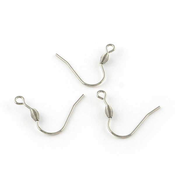 

PandaHall 201 Stainless Steel Earring Hooks, with Horizontal Loop, Stainless Steel Color, 20x20x0.8mm, Hole: 2mm, 20 Gauge, Pin: 0.8mm 201...
