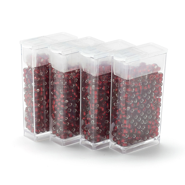 

PandaHall MGB Matsuno Glass Beads, Japanese Seed Beads, 12/0 Silver Lined Glass Round Hole Rocailles Seed Beads, Dark Red, 2x1mm, Hole...