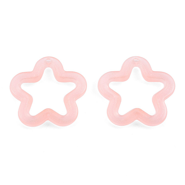 

PandaHall Transparent Luminous Acrylic Pendants, with Glitter Powder, Star, Pink, 29.5x30.5x5mm, Hole: 1.8mm, about 320pcs/500g Acrylic Star...