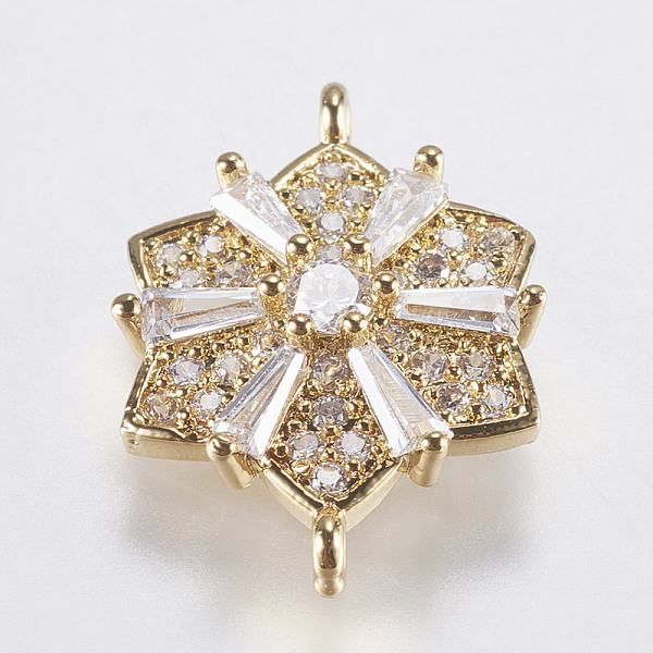 

PandaHall Brass Micro Pave Cubic Zirconia Links, Lead Free & Cadmium Free, Flower, Golden, 19.5x14x4mm, Hole: 1mm Brass+Cubic Zirconia...