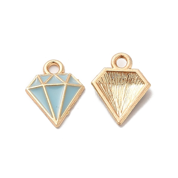 

PandaHall Alloy Enamel Pandants, Lead Free & Cadmium Free, Light Gold, Diamond Charm, Aqua, 15x12x2.5mm, Hole: 1.8mm Alloy+Enamel Diamond..., Cyan