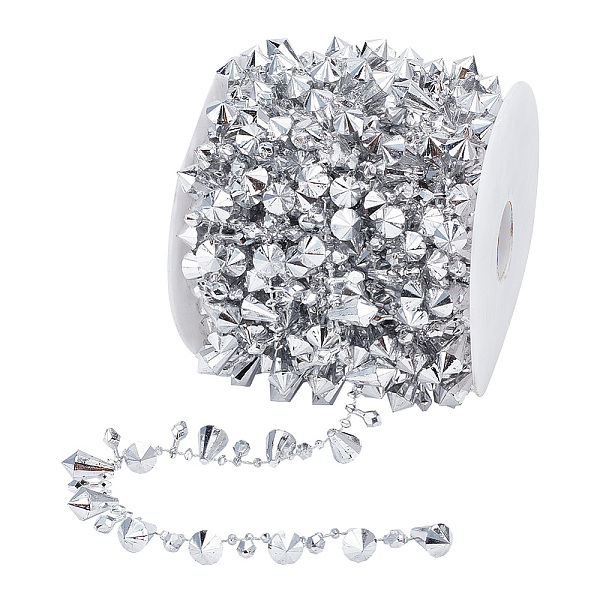

PandaHall Acrylic Diamond Beaded Trim, Wedding Decoration, Silver, 5/8 inch(15mm), about 10.94 Yards(10m)/Roll Acrylic Silver