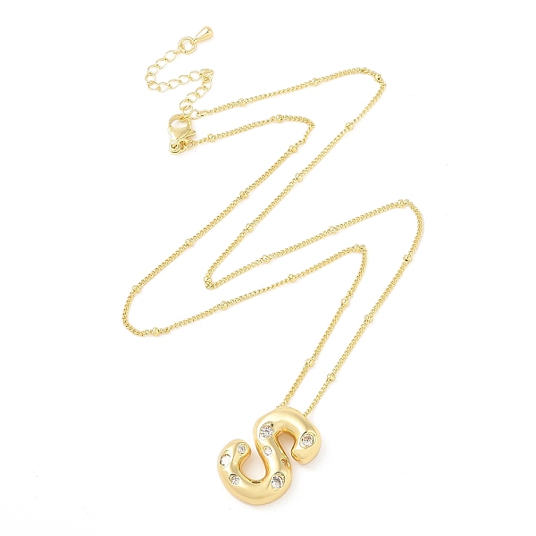 

PandaHall Brass Micro Pave Clear Cubic Zirconia Pendant Necklaces, Letter S, 17.72 inch(450mm), Letter S: 23.5x16.5mm Cubic Zirconia Letter...