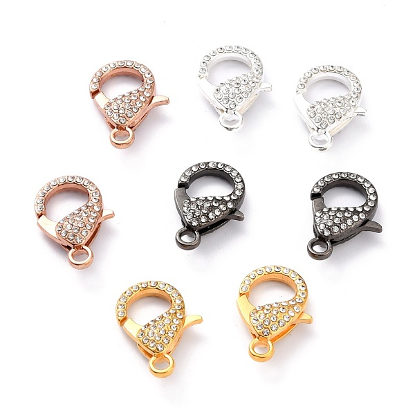 

PandaHall Alloy Rhinestone Lobster Claw Clasps, Mixed Color, 31x22x7mm, Hole: 3mm Alloy+Rhinestone Others