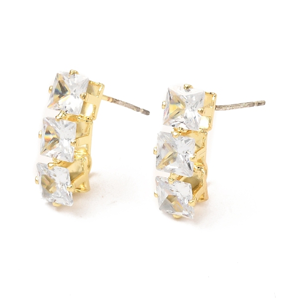 

PandaHall Brass Micro Pave Clear Cubic Zirconia Stud Earring Findings, with Loop, Rectangle, Golden, 17x6mm, Pin: 0.7mm Brass+Cubic Zirconia...