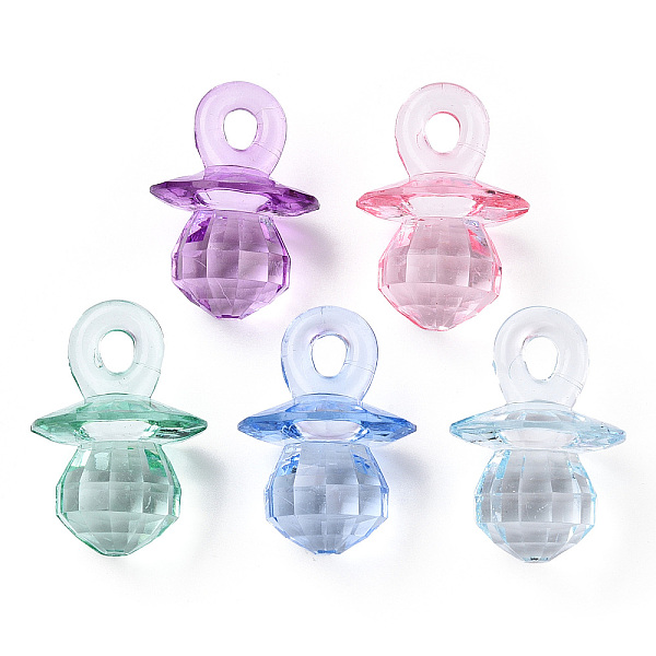 

PandaHall Transparent Acrylic Pendants, Faceted, Nuk, Mixed Color, 40x27.5x25.5mm, Hole: 5x6.5mm, about 65pcs/500g Acrylic Others Multicolor