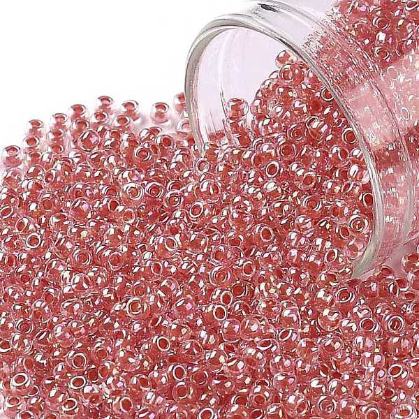 

PandaHall TOHO Round Seed Beads, Japanese Seed Beads, (1845) Red Rose Lined Crystal Rainbow, 11/0, 2.2mm, Hole: 0.8mm, about 1110pcs/bottle...