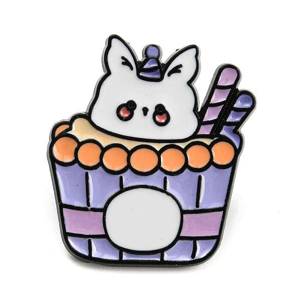 

PandaHall Cartoon Rabbit Enamel Pins, Black Alloy Badge for Women, Ice Cream, 25.5x22.5x1.5mm Alloy+Enamel Ice Cream