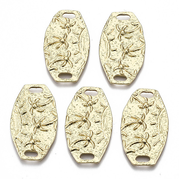 

PandaHall Alloy Links Connectors, Oval with Flower, Cadmium Free & Nickel Free & Lead Free, Real 16K Gold Plated, 34x19.5x2.5mm, Hole...