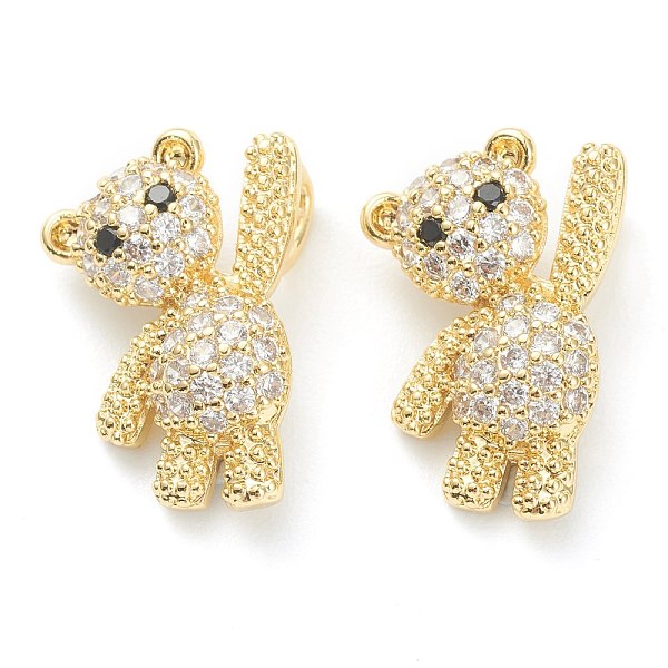 

PandaHall Brass Micro Pave Clear Cubic Zirconia Pendants, Long-Lasting Plated, Panda, Real 18K Gold Plated, 15x11x3.5mm, Hole: 3×2.3mm...