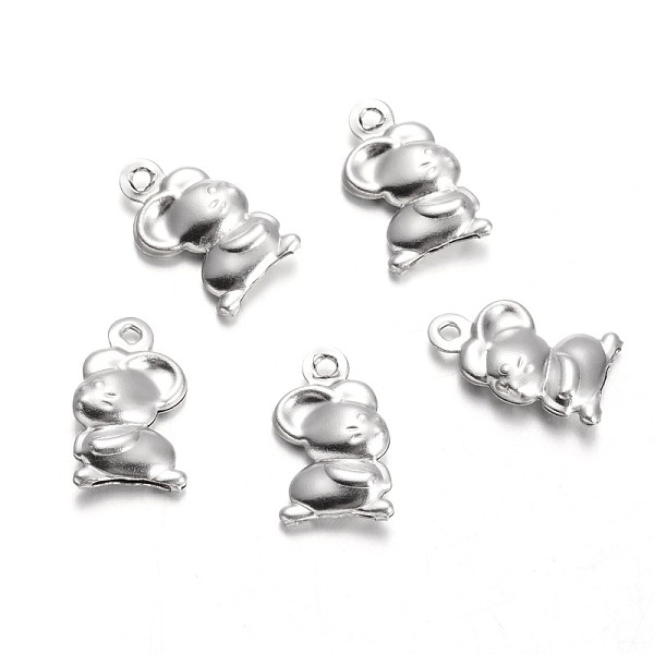 

PandaHall Stainless Steel Charms, Mouse, Stainless Steel Color, 15x9x3mm, Hole: 1.5mm Stainless Steel Mouse