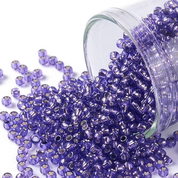 

PandaHall TOHO Round Seed Beads, Japanese Seed Beads, (2224) Silver-Lined Transparent Purple, 11/0, 2.2mm, Hole: 0.8mm, about 1110pcs/10g...