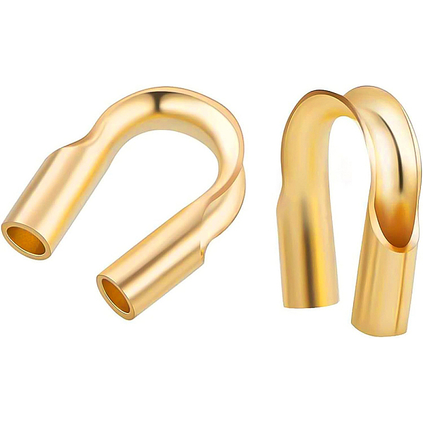

PandaHall Brass U-Type Wire Guardian, Golden, 4x4x1mm Brass
