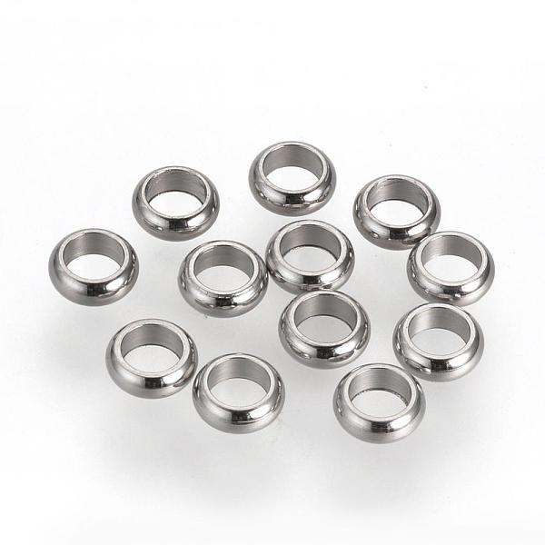 

PandaHall 201 Stainless Steel Spacer Beads, Donut, Stainless Steel Color, 4x1.5mm, Hole: 2.5mm 201 Stainless Steel Donut