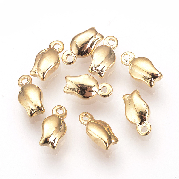 

PandaHall Brass Charms, Nickel Free, Real 18K Gold Plated, Flower, 7.5x4x2mm, Hole: 1mm Brass Flower