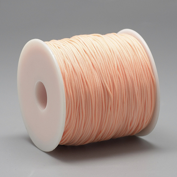 

PandaHall Polyester Cords, Light Salmon, 0.8mm, about 131.23~142.16 yards(120~130m)/roll Polyester Red