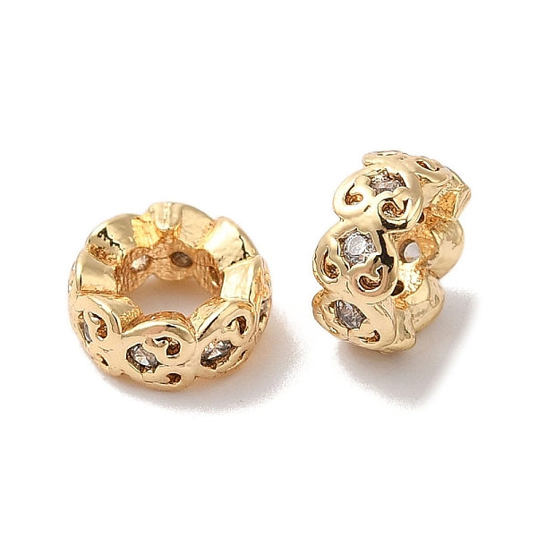 

PandaHall Brass Micro Pave Clear Cubic Zirconia Beads, Heart, Wavy edge, Real 18K Gold Plated, 6x3mm, Hole: 3mm Brass+Cubic Zirconia Heart...