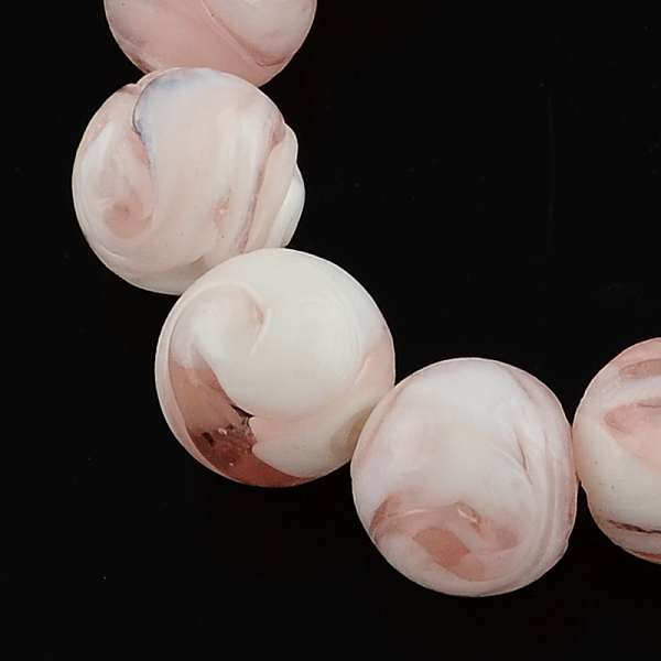 

PandaHall Handmade Lampwork Beads, Round, Dark Salmon, 14mm, Hole: 1~2mm Lampwork Round Red