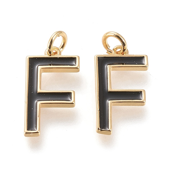 

PandaHall Brass Enamel Pendants, with Jump Ring, Long-Lasting Plated, Real 18K Gold Plated, Letter.F, Black, Letter.F, F: 18x9.5x1.8mm, Jump...
