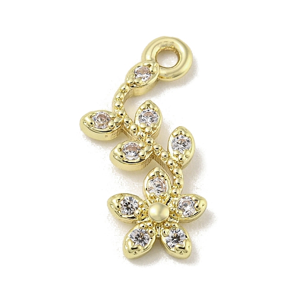 

PandaHall Brass Micro Pave Cubic Zirconia Pendant s, Long-Lasting Plated, Flower, Real 14K Gold Plated, 16x8x2mm, Hole: 1.2mm Brass+Cubic...