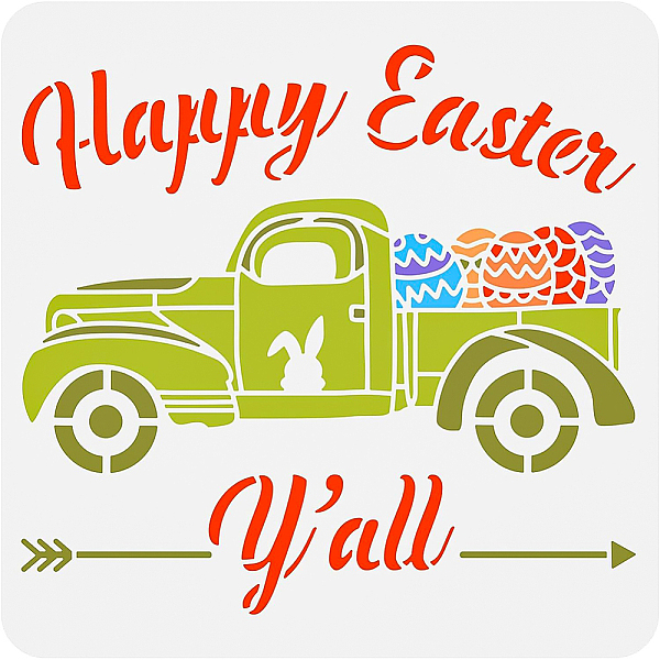 

PandaHall PET Hollow Out Drawing Painting Stencils, for DIY Scrapbook, Photo Album, Truck Pattern, 30x30cm Plastic Truck