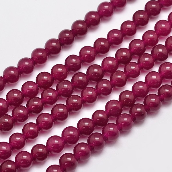 

PandaHall Natural & Dyed Malaysia Jade Bead Strands, Round, Medium Violet Red, 6mm, Hole: 0.8mm, about 64pcs/strand, 15 inch Malaysia Jade...