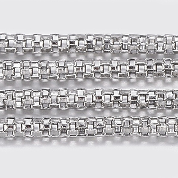 

PandaHall 304 Stainless Steel Lantern Chains, with Spool, Unwelded, Stainless Steel Color, 2x2mm, about 32.8 Feet(10m)/roll 304 Stainless...