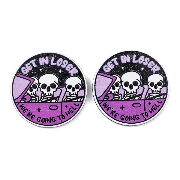 

PandaHall Acrylic Pendants, Skull, 34.5x2.5mm, Hole: 1.8mm Acrylic Skull