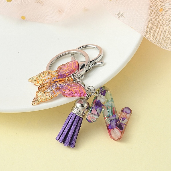 

PandaHall Resin Letter & Acrylic Butterfly Charms Keychain, Tassel Pendant Keychain with Alloy Keychain Clasp, Letter Z, 9cm Acrylic Letter...