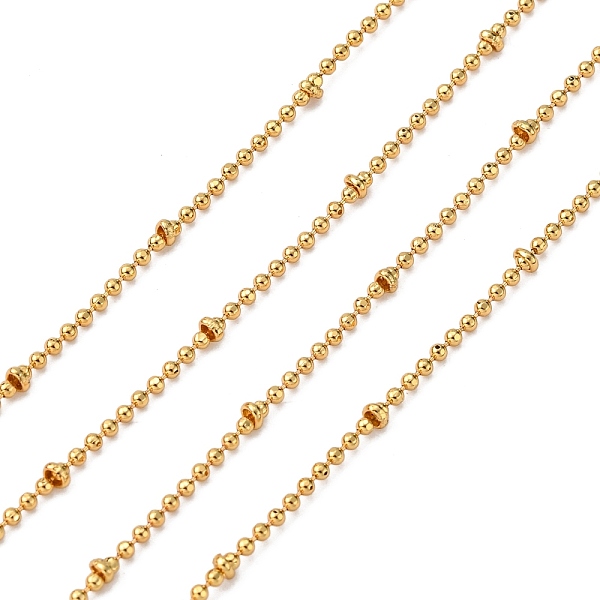 

PandaHall Brass Ball Chains, Soldered, Lead Free & Nickel Free & Cadmium Free, Real 18K Gold Plated, 1.5mm and 2.5mm Brass
