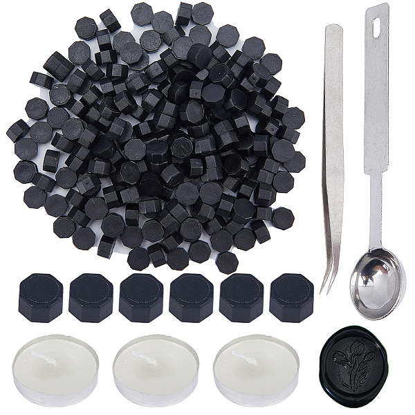 

PandaHall CRASPIRE 200Pcs Purple Wax Sealing Beads Octagon Wax Seal Beads Set with 1Pc Spoon and 3Pcs Candles and 1Pc Tweezers for Retro...