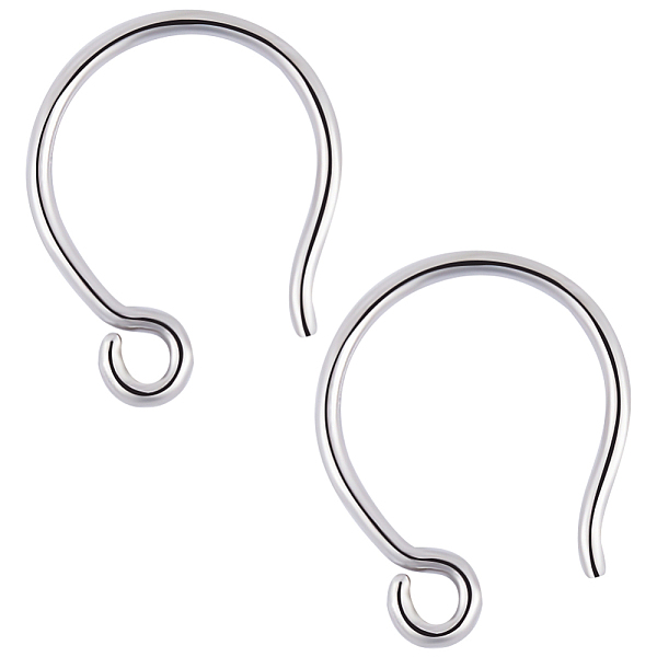 

PandaHall Beebeecraft 5 Pair 925 Sterling Silver Earring Hooks, Ear Wire, with Horizontal Loops, Platinum, 12.3mm, Hole: 1mm, Pin: 0.8mm...