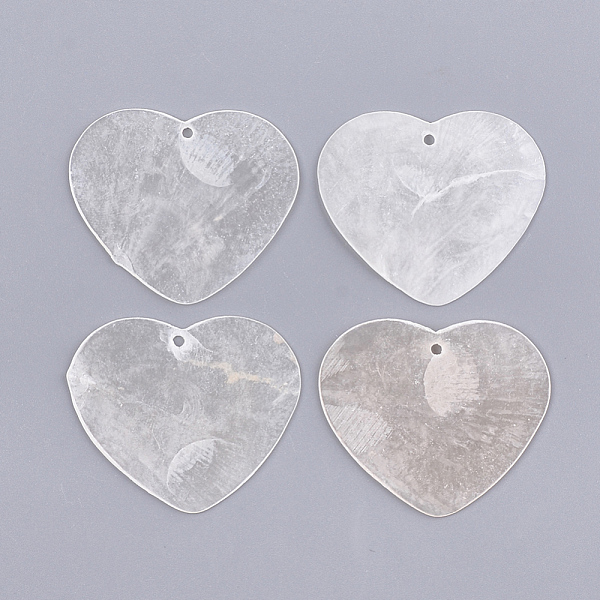

PandaHall Capiz Shell Pendants, Heart, WhiteSmoke, 33.5x39x1mm, Hole: 1mm Capiz Shell Heart White