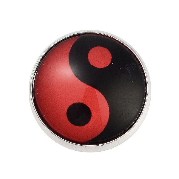 

PandaHall Round Glass Brooches, Platinum Plated Zinc Alloy Pins, for Backpack, Yin-yang, 18x5.5mm Glass Yin-yang