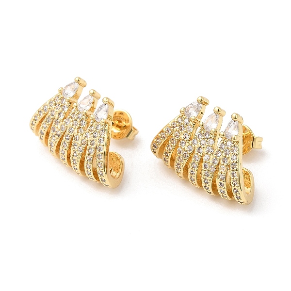 

PandaHall Clear Cubic Zirconia Claw Stud Earrings, Brass Jewelry for Women, Real 16K Gold Plated, 18x17mm, Pin: 0.8mm Cubic Zirconia Twist...