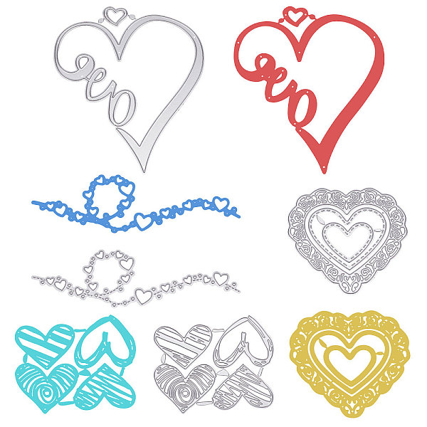 

PandaHall GORGECRAFT 3D 4 Styles Heart Cutting Dies Love Flower Metal Die Cuts Embossing Stencils Templates for Scrapbooking Card Making...