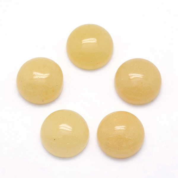 PandaHall Natural Topaz Jade Cabochons, Half Round, 12x5~6mm Other Jade Half Round