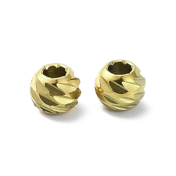 

PandaHall Ion Plating(IP) 316 Stainless Steel Beads, Diamond Cut, Round, Real 18K Gold Plated, 5x4mm, Hole: 2mm 316 Surgical Stainless Steel...
