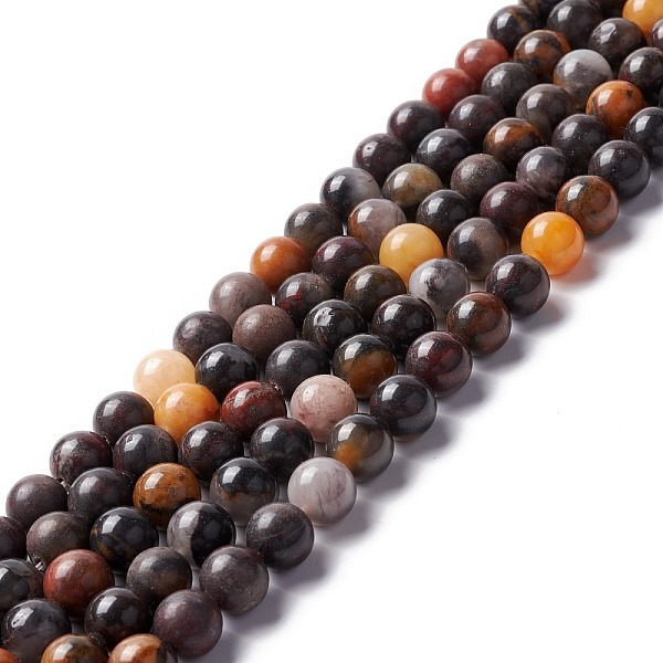 

PandaHall Natural Brecciated Jasper Beads Strands, Round, 10mm, Hole: 1mm, about 38pcs/strand, 15.04''(38.2cm) Brecciated Jasper Round